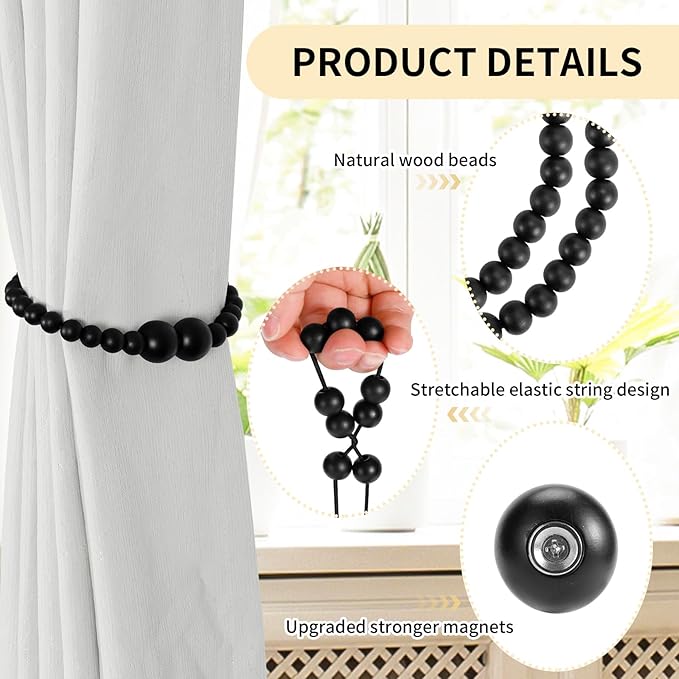 Magnetic Curtain Tiebacks, 4 Pack Curtain Holdbacks - Image 5