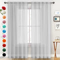 SpaceDresser Basic Rod Pocket Sheer Voile Window Curtain Panels Silver Grey 1 by SpaceDresser