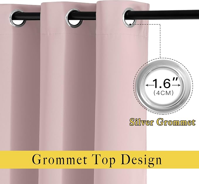 NICETOWN Blush Pink Short Curtains - Image 2