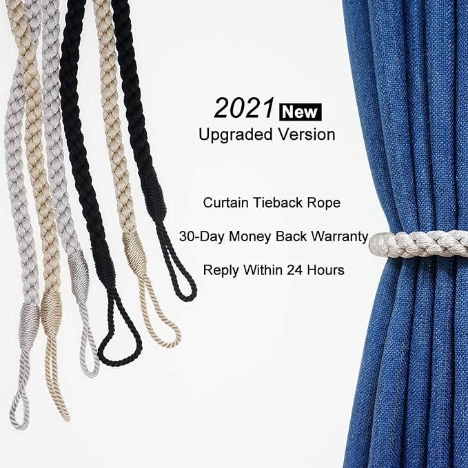 Curtain Tiebacks Ropes, Ivory White - Image 7