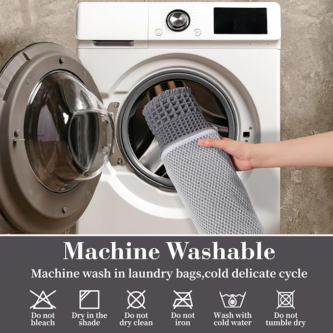 RESARE Waffle Bath Mat for Bathroom, Super Absorbent Bathroom Rugs Non Slip - Image 6