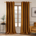 MIULEE Velvet Curtains Golden Brown Elegant Grommet Curtains Thermal Insulated by MIULEE