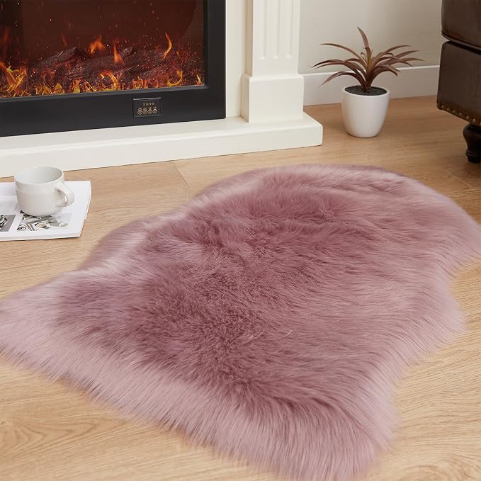 EasyJoy Ultra Soft Fluffy Shaggy Area Rug Faux Fur Rug Chair Cover Seat Pad - Image 6
