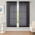 OWENIE Sheer Black Curtains, Sheer Curtains 63 inch Length 2 Panels Set by OWENIE