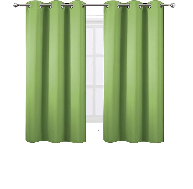 LEMOMO Light Green Thermal Blackout Curtains/38 x 63 Inch/Set of 2 Panels Room by Lemomo