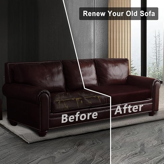 Leather Look Couch Cushion Covers Sofa Seat Slipcovers Sets Couches Furniture - Image 7