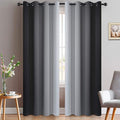Yakamok Light Blocking Grommet Ombre Curtains, Symmetrical Gradient Color by Yakamok