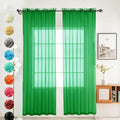 youleyar Solid Sheer Rod Pocket Curtain Voile Draperies 2 Panels White Beige by Youleyar