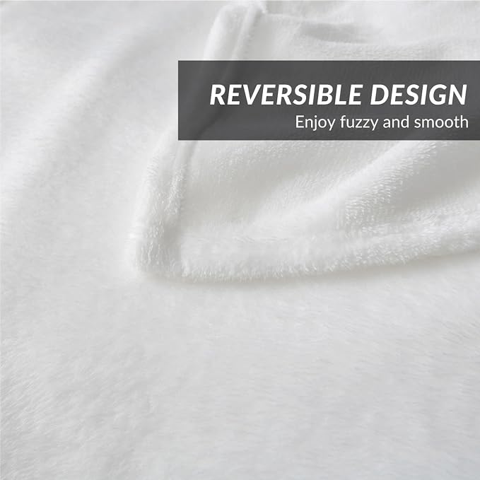 Bedsure GentleSoft Fleece Blankets King Size White - Image 5