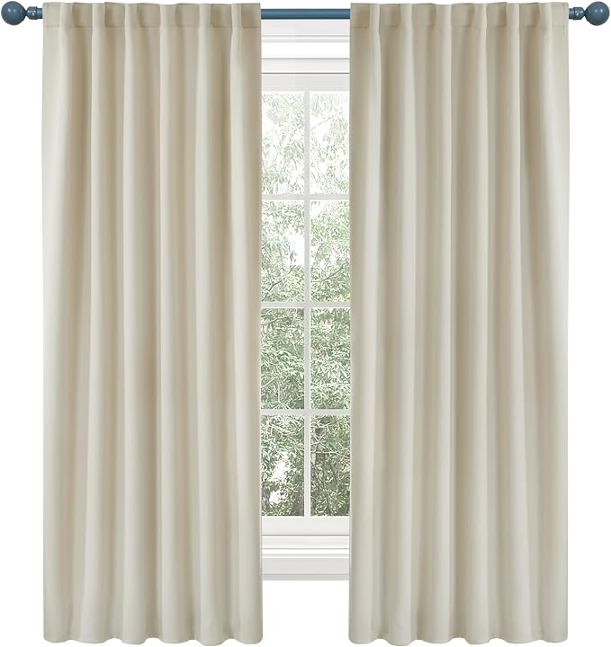 Deconovo Blackout Curtains, Thermal Insulated, W52 x L63 2 Panels, Back Tab by Deconovo