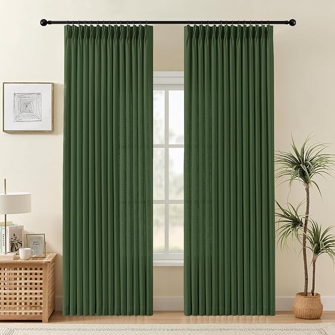IVAPUPU Pinch Pleated Curtains 90 Inch Length 2 Panels by IVAPUPU