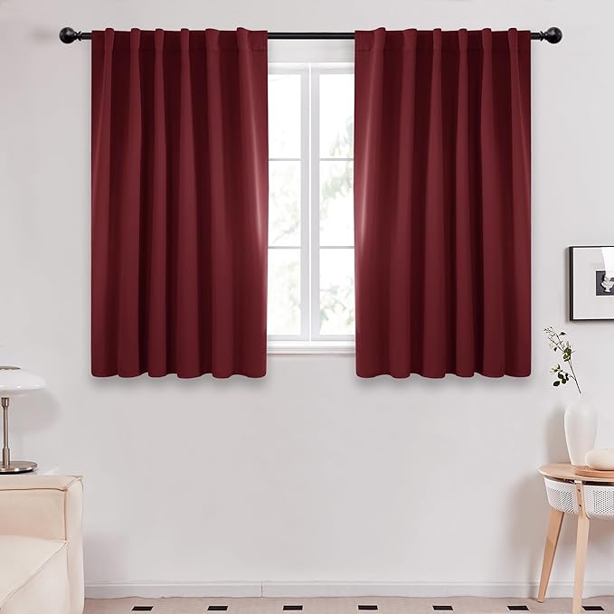 Deconovo Solid Back Tab and Rod Pocket Curtains Thermal Insulated Blackout by Deconovo