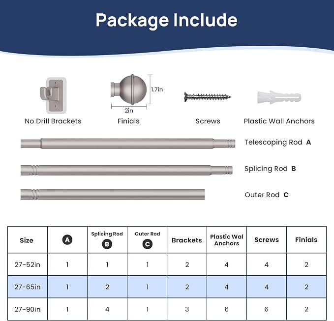 ENJOYBASICS No Drill Curtain Rods - Image 7