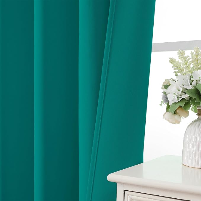 CUCRAF Turquoise Blackout Curtains Customize, Rod Pocket Room Darkening Curtain - Image 6