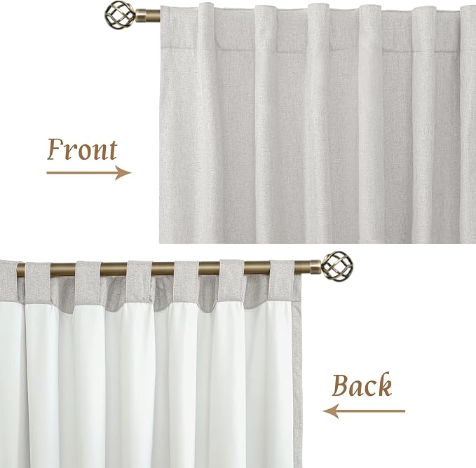 Natural 100% Blackout Linen Curtains 54 Inches - Image 8
