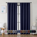 Simplebrand Ava Navy Blue Blackout Curtains by Simplebrand