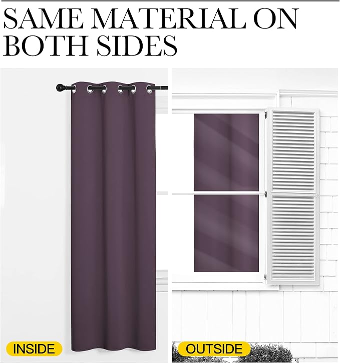 NICETOWN Bedroom Curtains Blackout Drapery Panels, 2 Panels, 42 x 54 Inch - Image 5