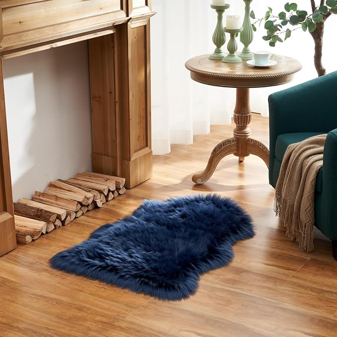 EasyJoy Ultra Soft Fluffy Shaggy Area Rug Faux Fur Rug Chair Cover Seat Pad - Image 3