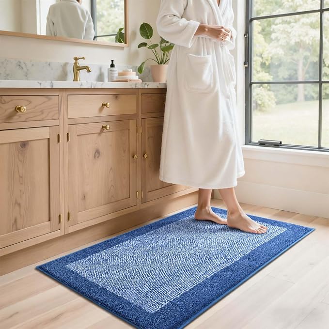 48x24 Long Bathroom Rugs Washable Non Slip, Soft Absorbent Quick Dry Mats - Image 3