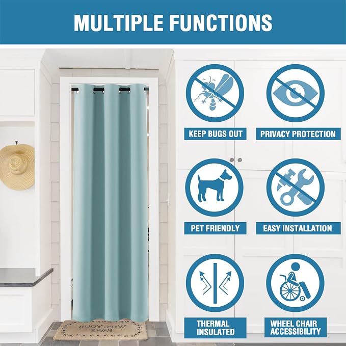 H.VERSAILTEX Doorway Curtain Blackout Closet Door Curtain Room Divider Window - Image 4