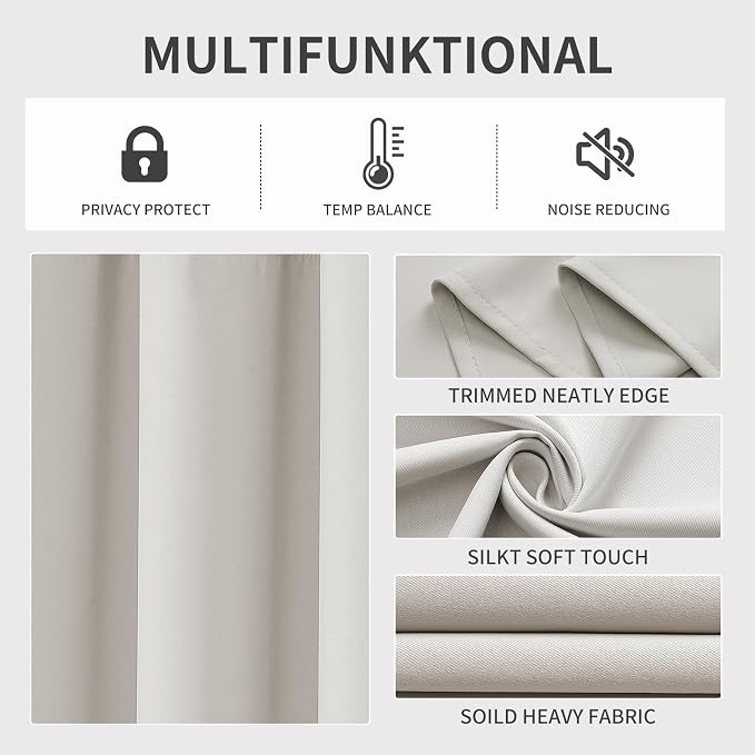 Joydeco Blackout Curtains 84 Inch Length 2 Panels Set, Thermal Insulated Long - Image 3