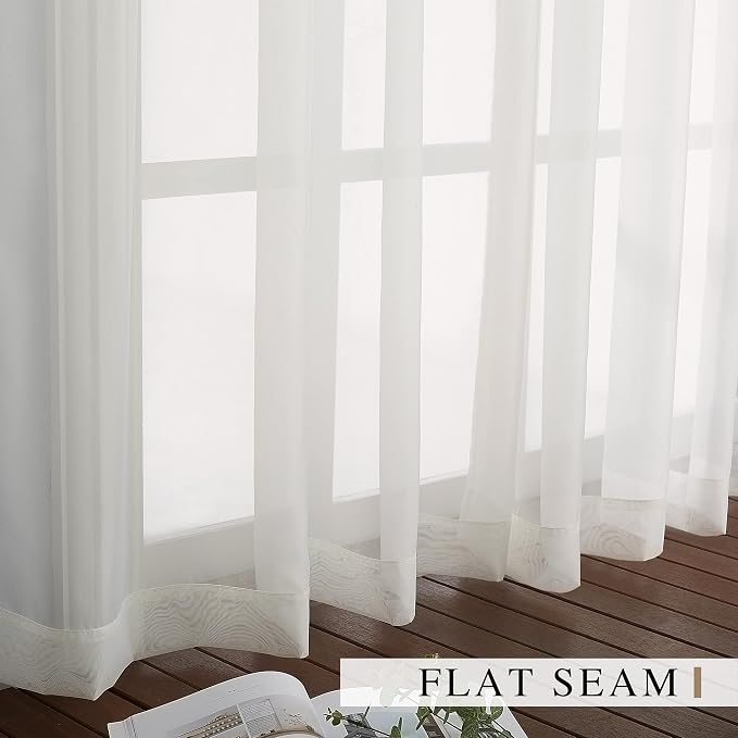NICETOWN Sheer Curtains for Bedroom Windows, Grommet Casual Soft Voile Sheer - Image 5
