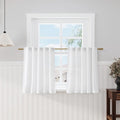 White Linen Kitchen Curtains 30 Inches Long 2 Panels Back Tab Rod Pocket by Nanspring