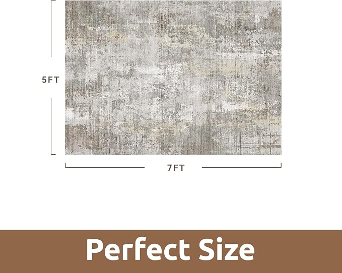 5 x 7 Area Rugs for Living Room, Machine Washable Non Slip Rug Ultra Soft Low - Image 2