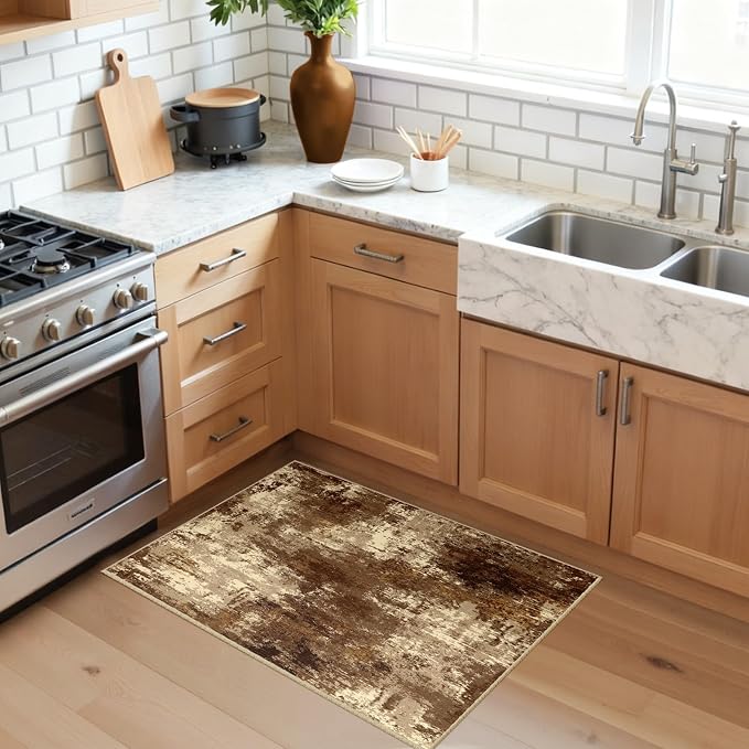 Washable Area Rugs 2'x3' Non-Slip Modern Abstract Soft - Image 2