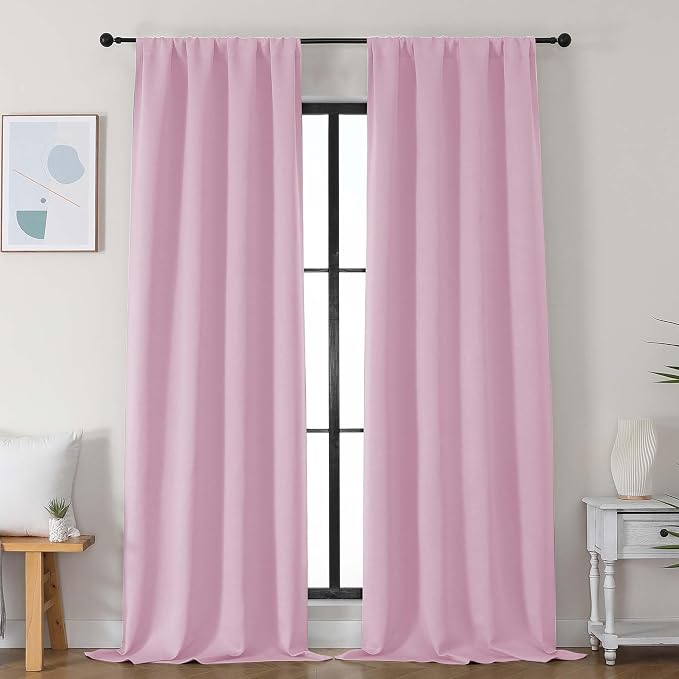 Simplebrand Ava Pink Blackout Curtains by Simplebrand