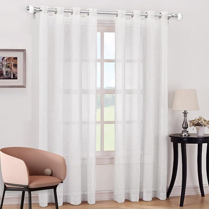 Curtain Rods for Windows 66 to 120, USFOOK 7/8 Inch Telescoping Splicing - Image 2