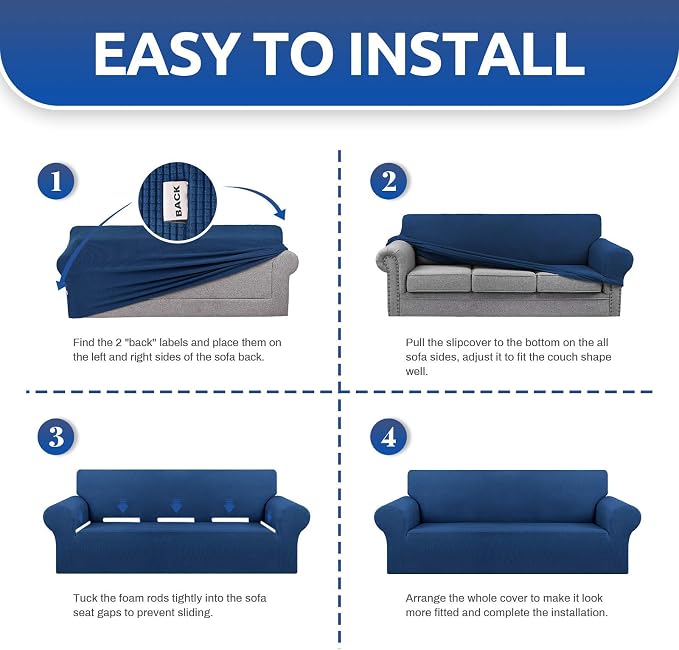 KEKUOU Stretch Loveseat Sofa Cover Slipcover, Couch Covers - Image 6