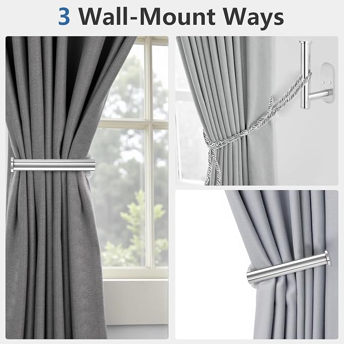 4pcs Curtain Holdbacks, Screw-in Curtain Tiebacks Curtain Tie Backs Curtain - Image 5