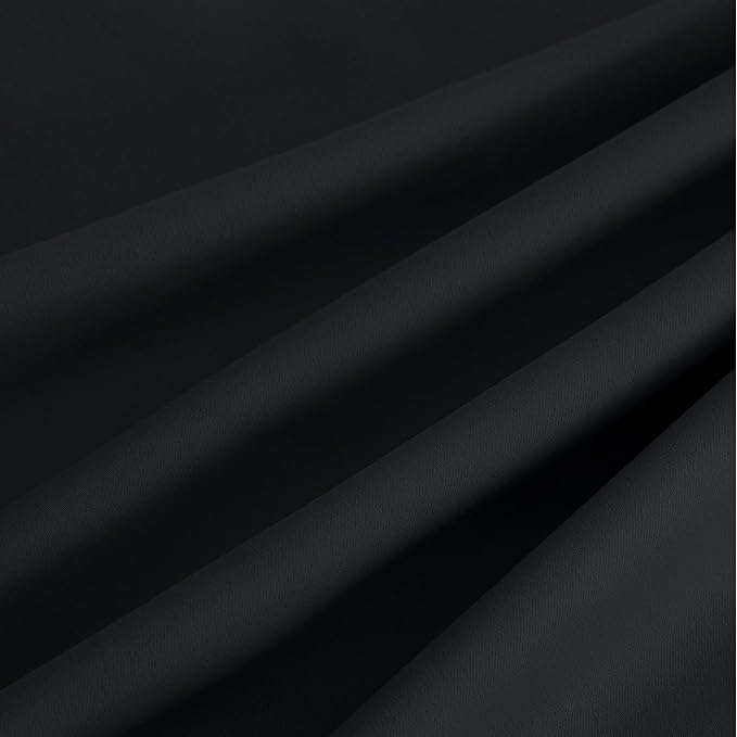 NICETOWN Room Darkening Draperies Curtains Panels, 2 Panels Black W52 x L84 - Image 9