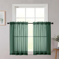 Cafe Curtains 36 Inch Length Tier 2 Pieces, Modern Soft Airy Sheer Kitchen by WelvetBLK