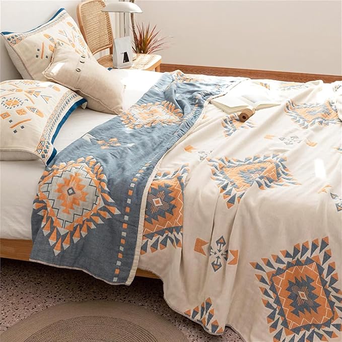 MSGKV Spring Blankets Cotton Throw Blanket 60''x 80'' Muslin Blanket - Image 2