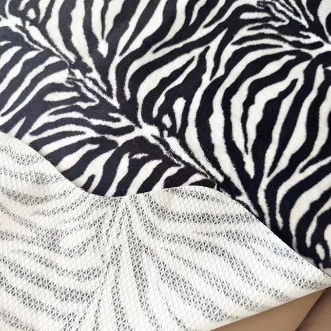 Faux Fur Zebra Animal Print Rug Perfect Throw Area Rug Carpet Floor Mat - Image 5