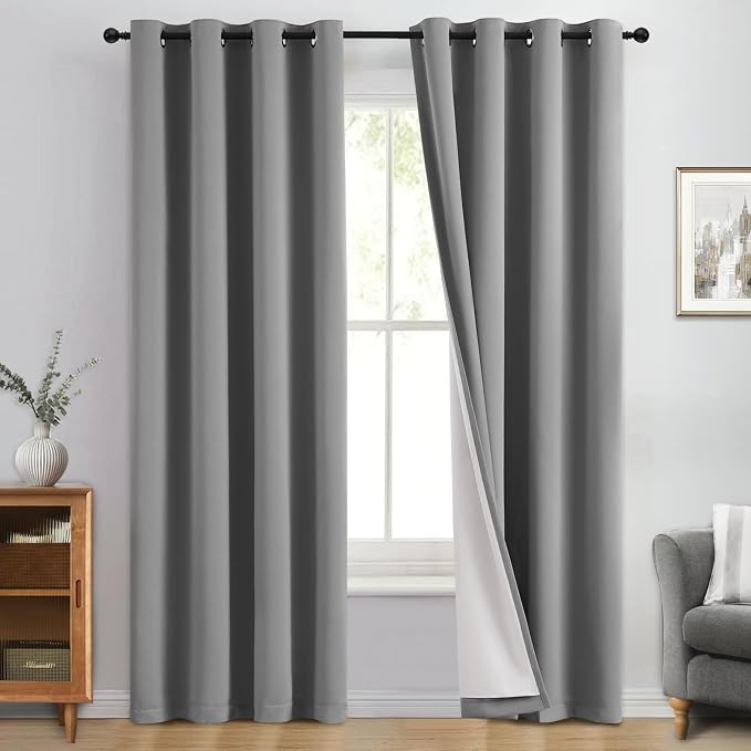 Yakamok 100% Blackout Curtain Panels 84 inches Cold and Light Blocking Drapes by Yakamok