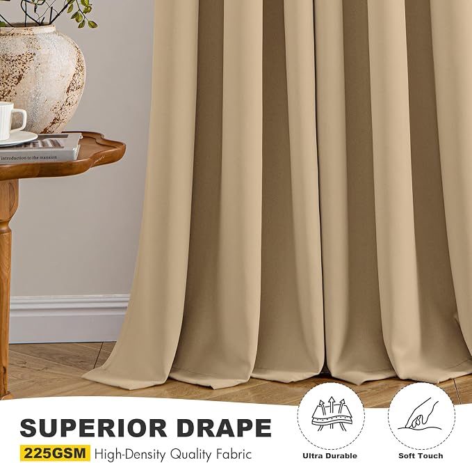 MIULEE Taupe Brown Blackout Curtains - Image 5