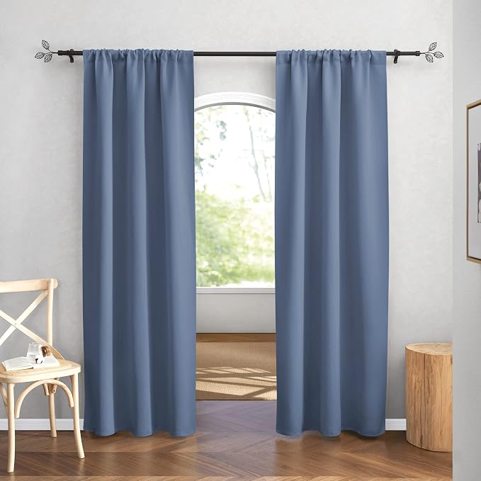 RYB HOME Blackout Curtains for Bedroom 84 inches Long 2 Panels Set, Privacy - Image 2