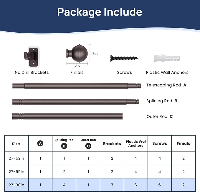 ENJOYBASICS No Drill Curtain Rods - Image 7