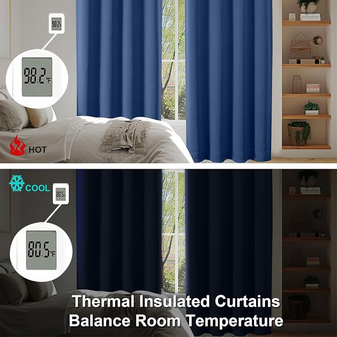 Simplebrand Ava Royal Blue Blackout Curtains - Image 6