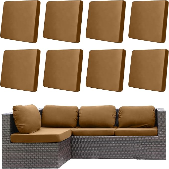 8Pcs Outdoor Cushion Covers, Patio Cushion Covers, Stretch Elastic Slipcovers by dreahoteztil