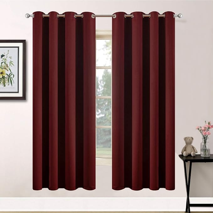 Yakamok Room Darkening Curtains 63 Inches Long Blackout Curtains Thermal by Yakamok