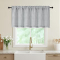Grey Valances for Windows, Light Filtering Faux Linen Textured Small Short by WelvetBLK