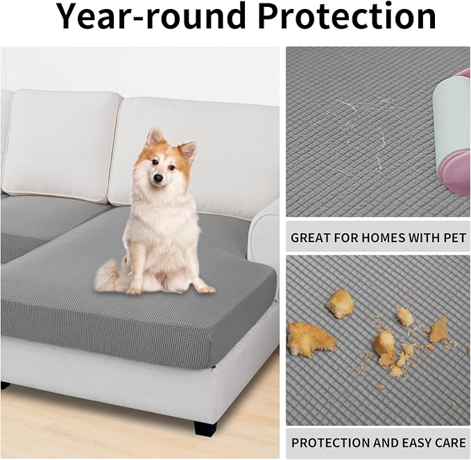Easy-Going Stretch 3 Pieces Couch Cushion Covers - Image 3