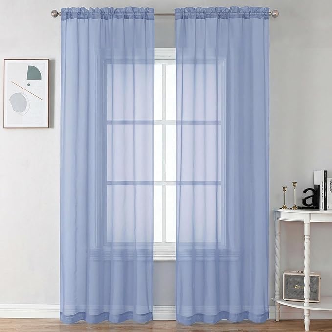 Chyhomenyc Sheer Curtains 90 inches Long 2 Panels by Chyhomenyc