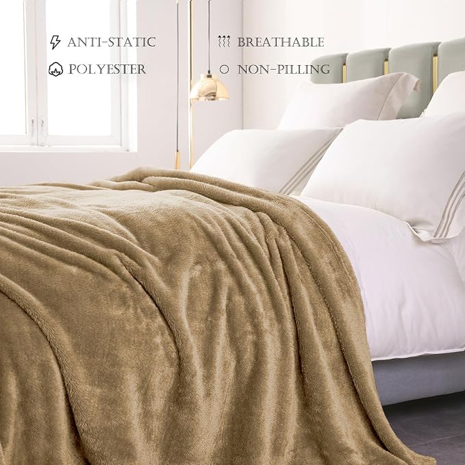 Exclusivo Mezcla Plush Fuzzy Fleece Bed Blanket Queen Size, Super Soft - Image 4