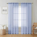 Lecloud Denim Blue Sheer Curtains 78 Inches Long 2 Panels, Airy Light Filtering by Lecloud
