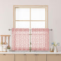 Chyhomenyc Blush Pink Sheer Curtains 24 Inch Length, Light Filtering Leaf by Chyhomenyc